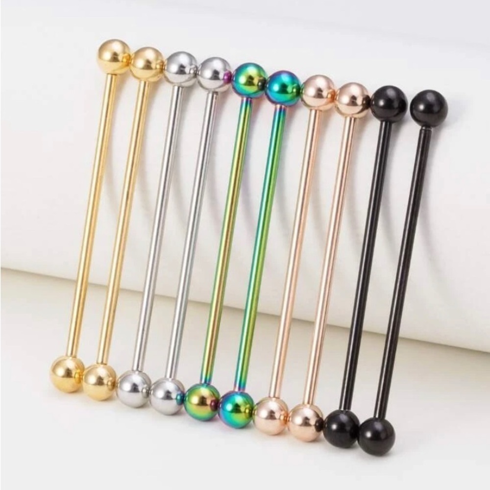 2- Cartilage Womens Gold Rose Gold Titanium Black Silver Barbells Rave Mermaid